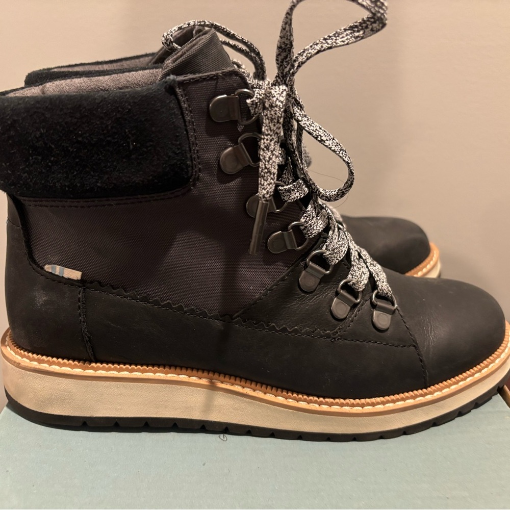 Toms Black Waterproof Leather Boots